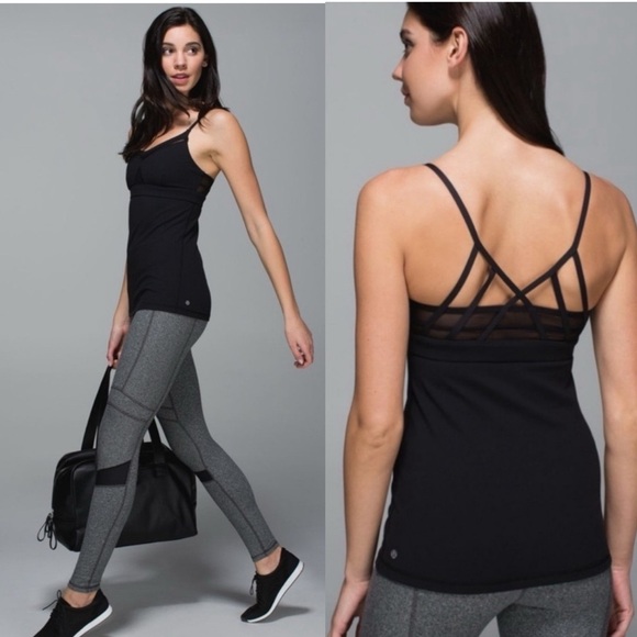 lululemon athletica Tops - Lululemon Just Breathe Tank Top Black thin straps cami bra gorpcore gym yoga 4 S